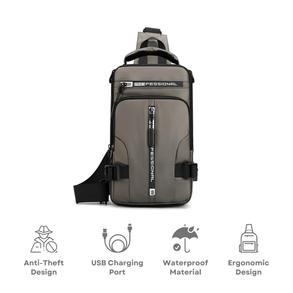 Bolso Cruzado Antirrobo Convertible para Hombre