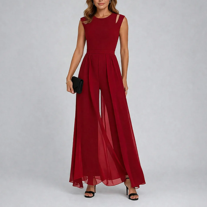 Mono Sin Mangas Pantalón Ancho Formal para Mujeres