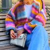 Cardigan Abierto de Rayas para Mujeres