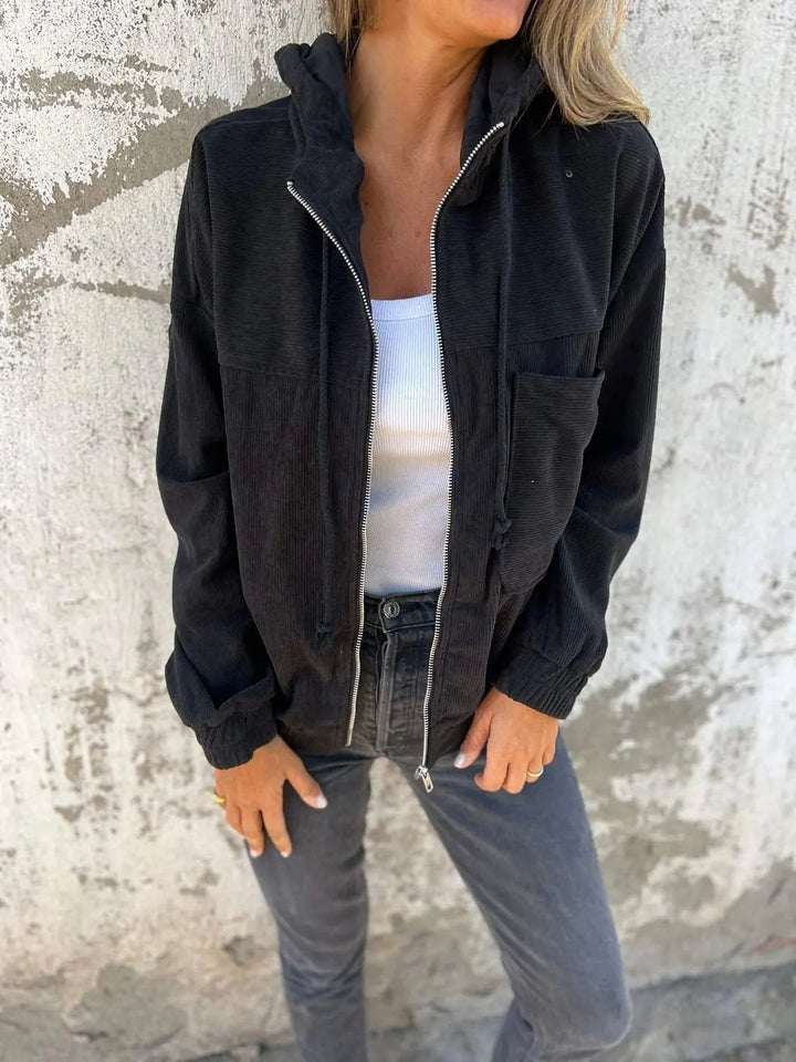 Chaqueta informal de pana con capucha