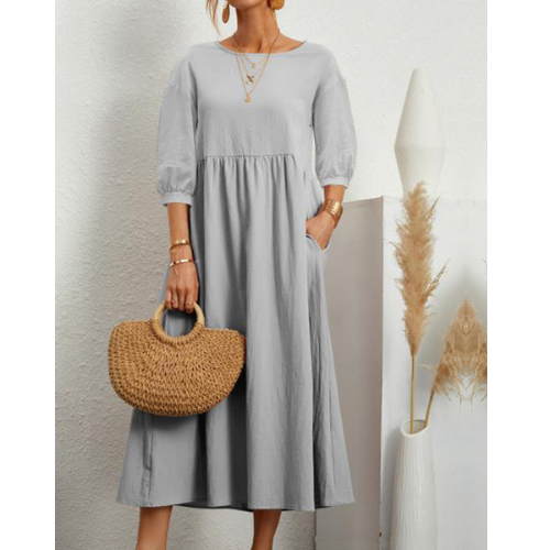 Isabelle – Vestido de Verano Elegante con Fruncidos para Mujer | Midi