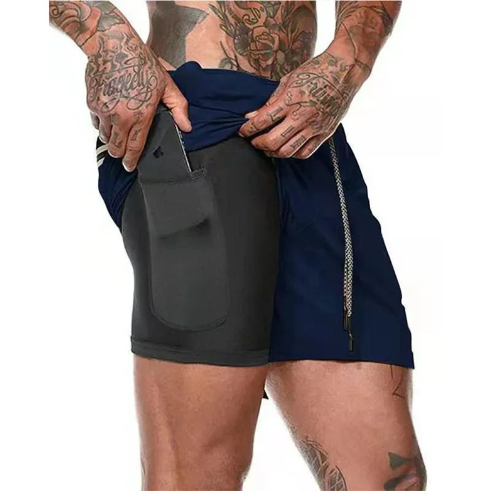 Pantalones cortos deportivos 2 en 1 para hombre: diseñados para el rendimiento y la comodidad