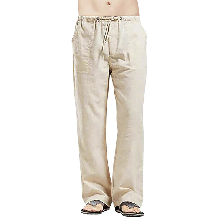 Lino – Pantalones de lino transpirables para hombre con corte oversize