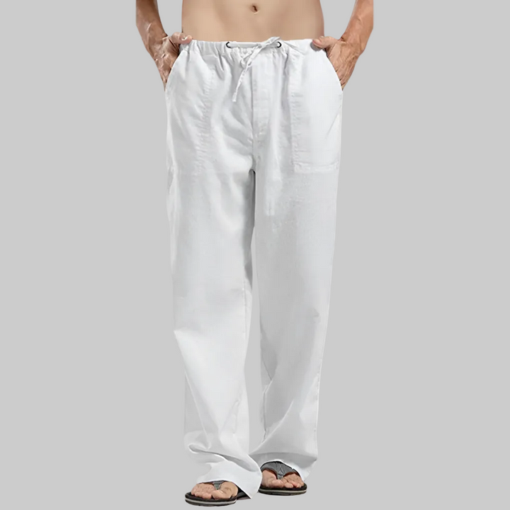 Pantalones de Lino Transpirables para Hombres con Ajuste Sobredimensionado
