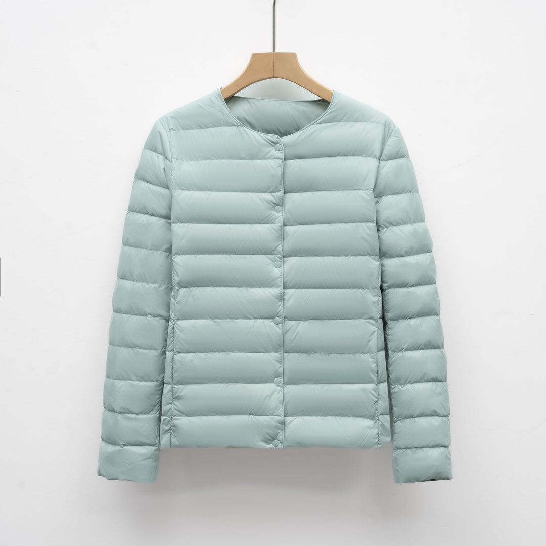 Abrigo Sin Cuello Primavera y Invierno para Mujeres