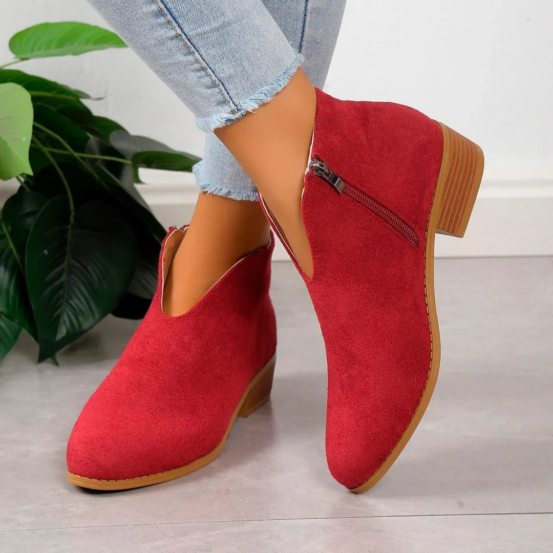 Elegantes botines de ante para mujer