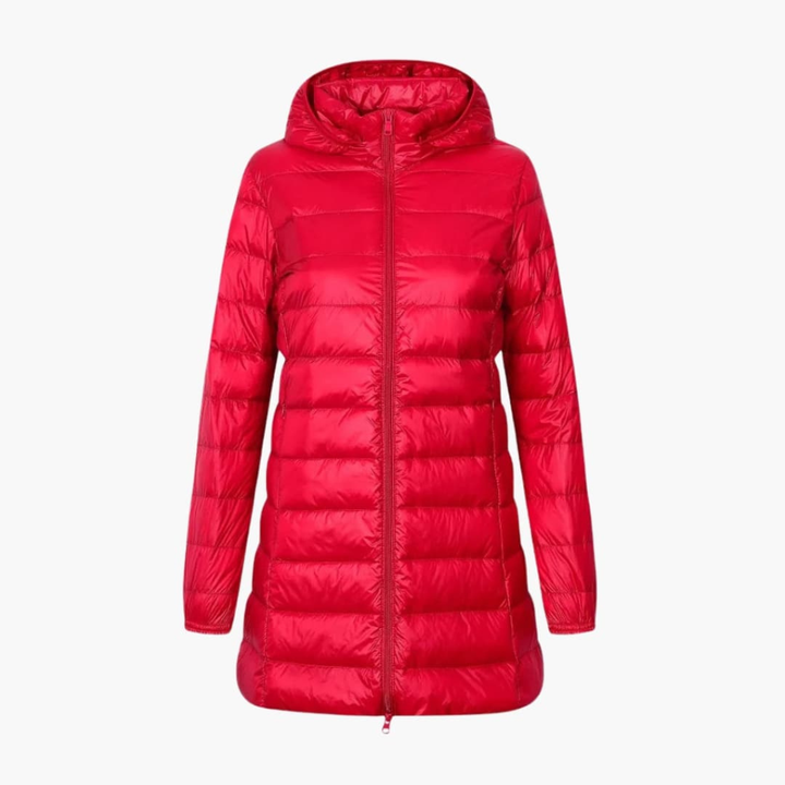 Chaqueta de Invierno de Mujer con Capucha y Corte Largo