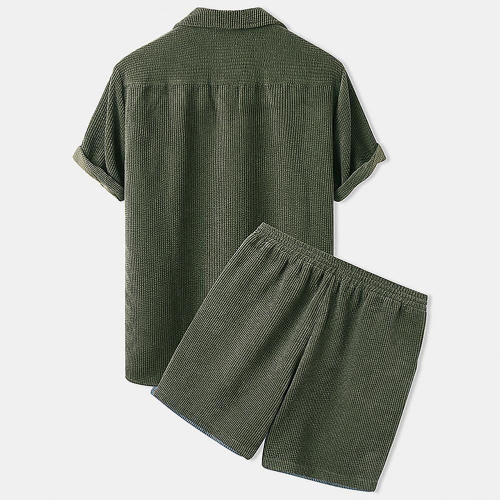 BreezeSet – Conjunto de pantalones cortos de pana para hombre