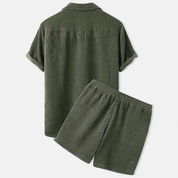 BreezeSet – Conjunto de pantalones cortos de pana para hombre