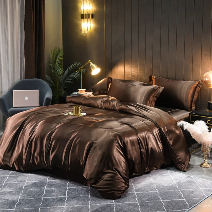 Juego de cama de satén sedoso: disfruta de un confort de lujo y un diseño elegante