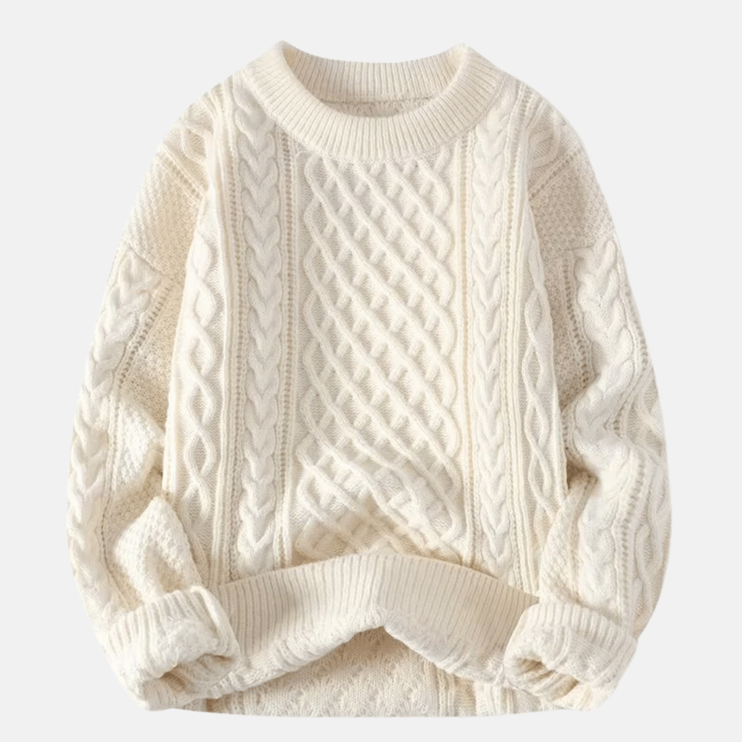 Suéter de Invierno de Punto de Color Sólido para Hombres