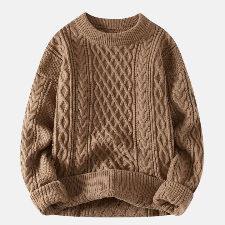 Suéter de Invierno de Punto de Color Sólido para Hombres