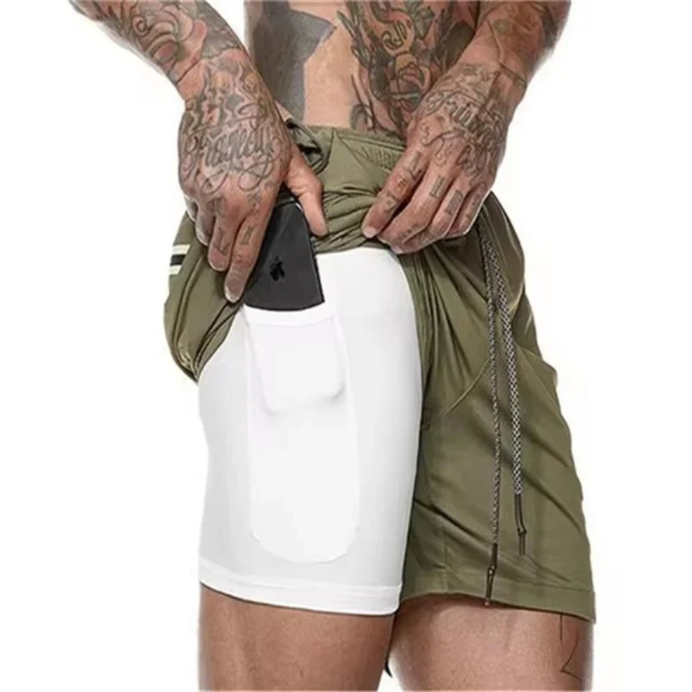 Pantalones cortos deportivos 2 en 1 para hombre: diseñados para el rendimiento y la comodidad