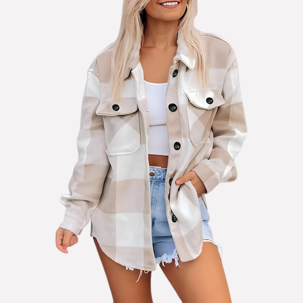 Chaqueta de cuadros para mujeres