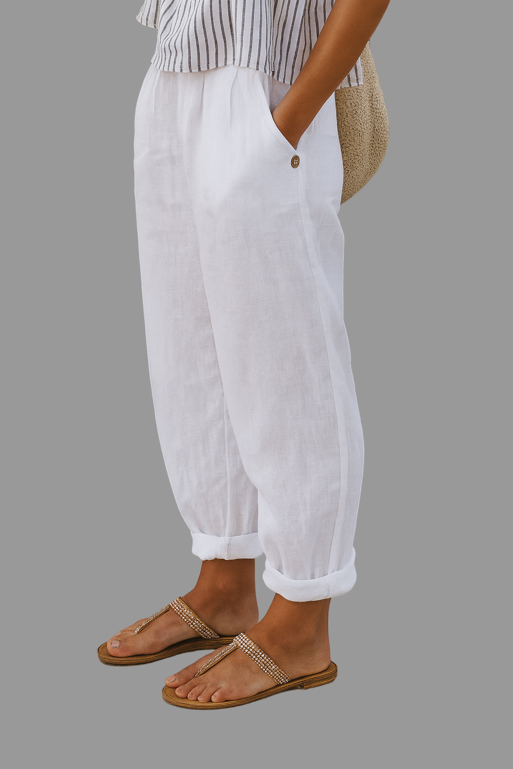 Pantalones Casuales para Mujeres – Sólidos, Sueltos con Bolsillos