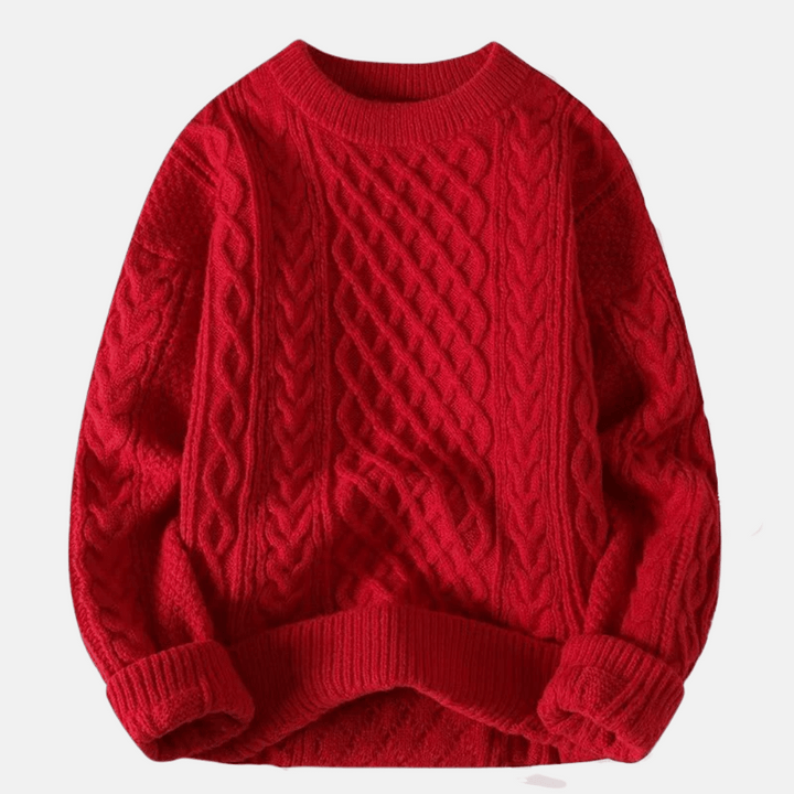 Suéter de Invierno de Punto de Color Sólido para Hombres