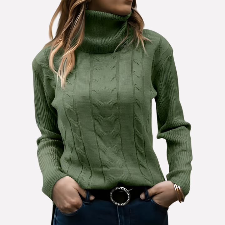 Suéter de Cuello Alto para Mujeres – Estilo Diario Relajado