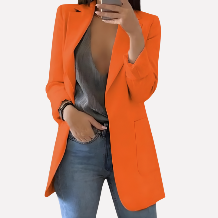 Blazer con Bolsillo Delante para Mujeres – Capa Estructurada Diaria