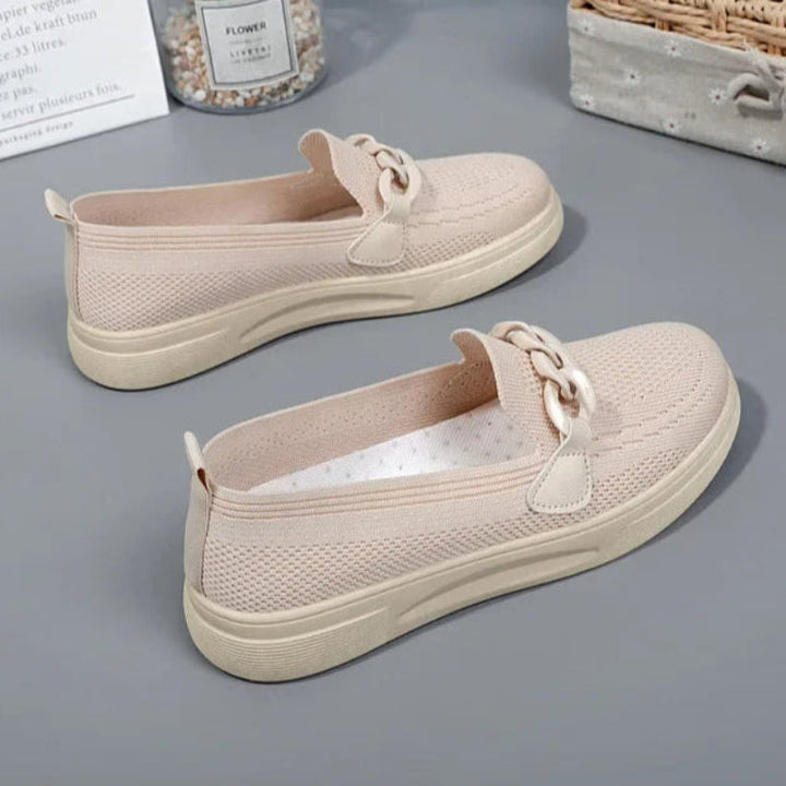 Zapatillas sin cordones de malla transpirable para mujer, vista completa