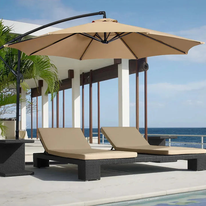 Parasol Moderno para Exterior con Sistema de Apertura Fácil con Manivela