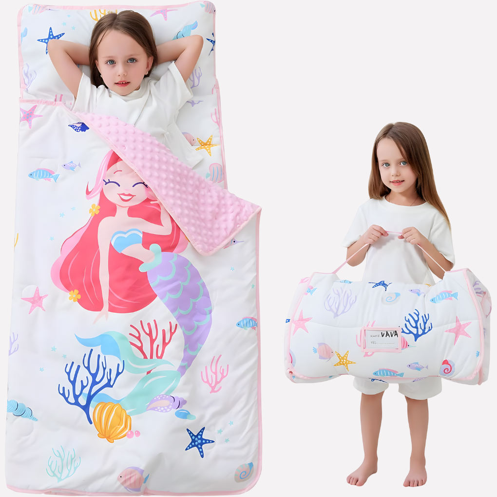 Esterilla de Siesta para Niños Pequeños con Almohada y Manta