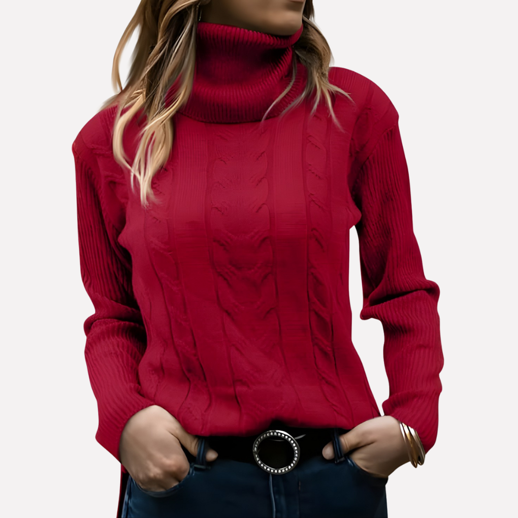 Suéter de Cuello Alto para Mujeres – Estilo Diario Relajado