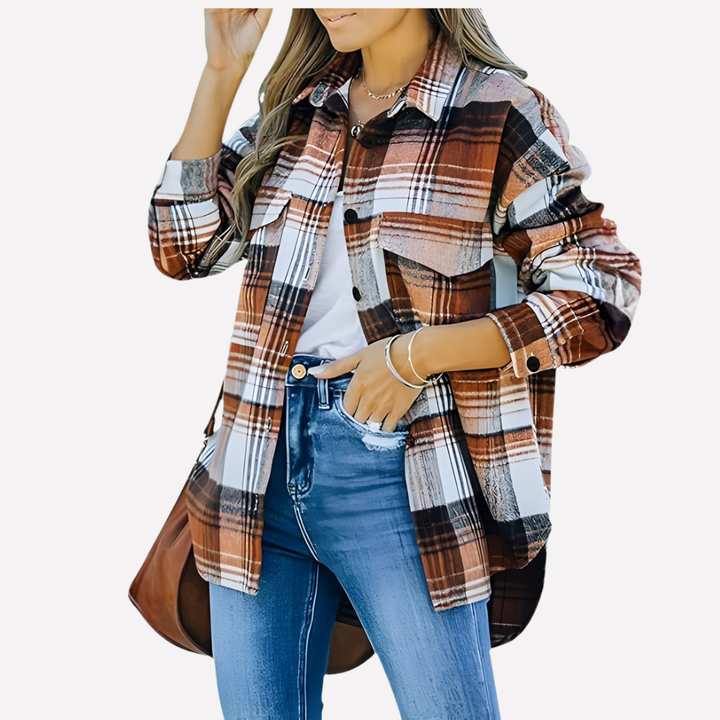 Chaqueta de cuadros para mujeres