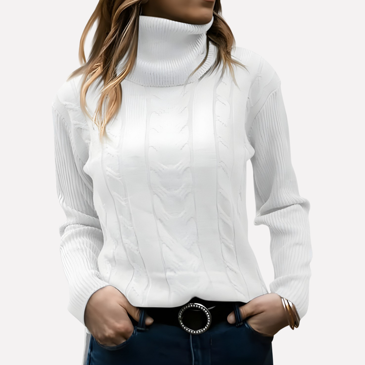 Suéter de Cuello Alto para Mujeres – Estilo Diario Relajado