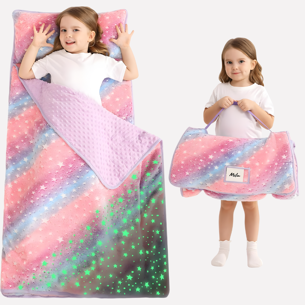 Esterilla de Siesta para Niños Pequeños con Almohada y Manta
