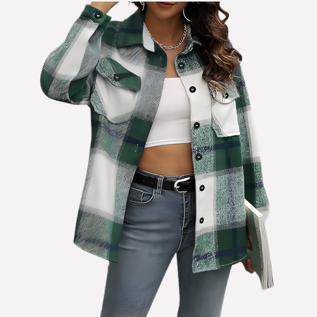 Chaqueta de cuadros para mujeres