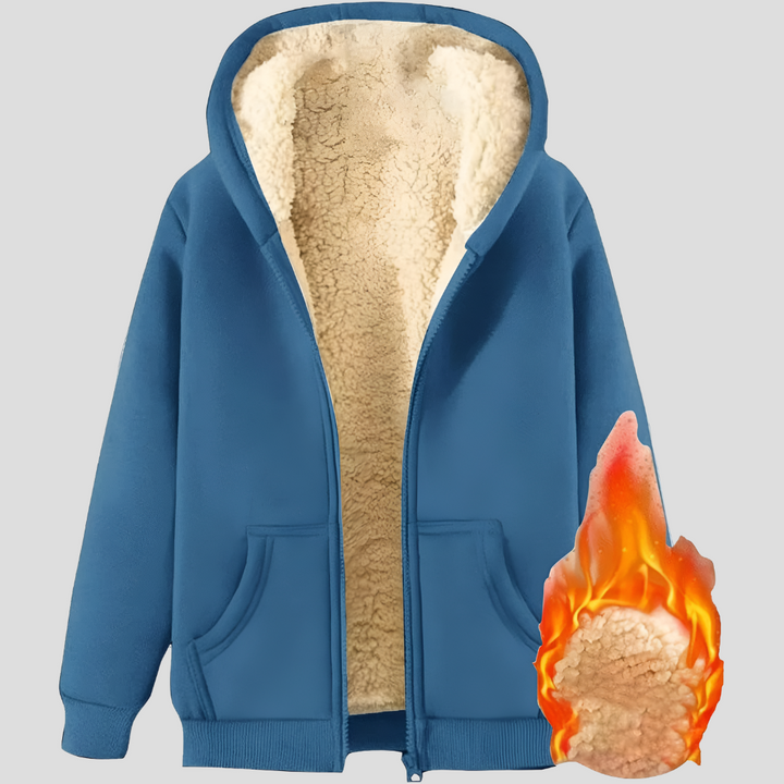Chaqueta de sudadera con capucha forrada de polar de invierno para hombres