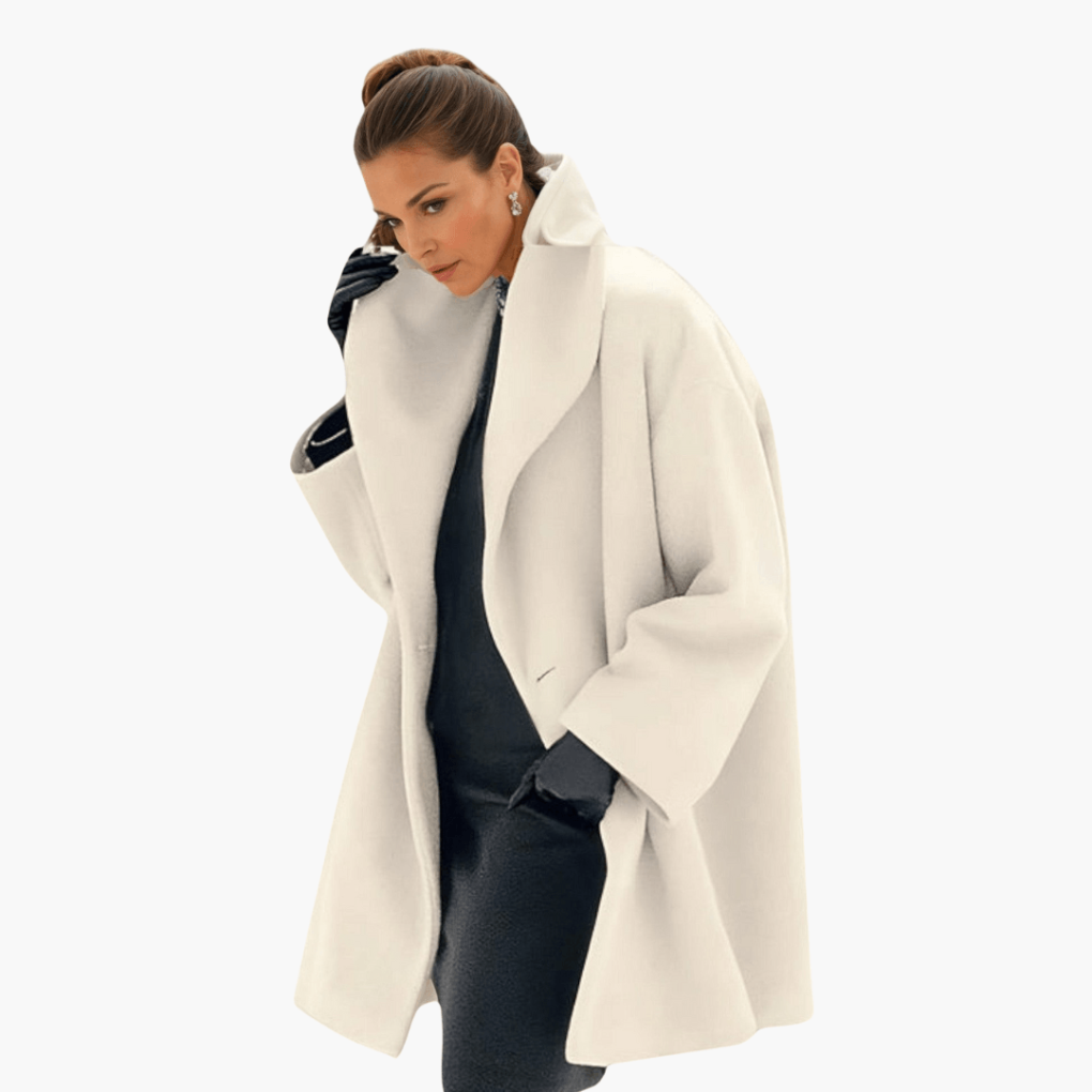 Chaqueta de Mujer con Collar Ancho y Mangas Largas