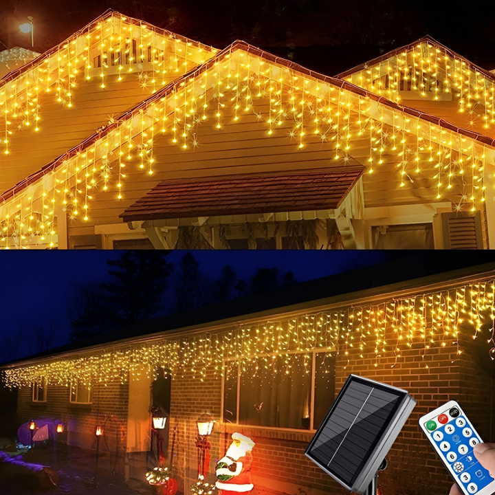 Luces de Cortina Brillante para Exterior (Sin enchufe incluido)