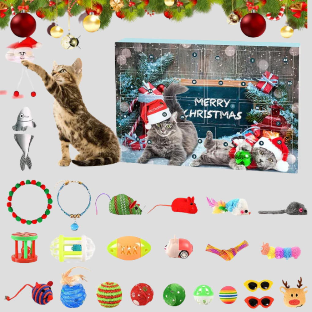 Calendario de Adviento para Juguetes de Gatos Kit Interactivo de 24 Días