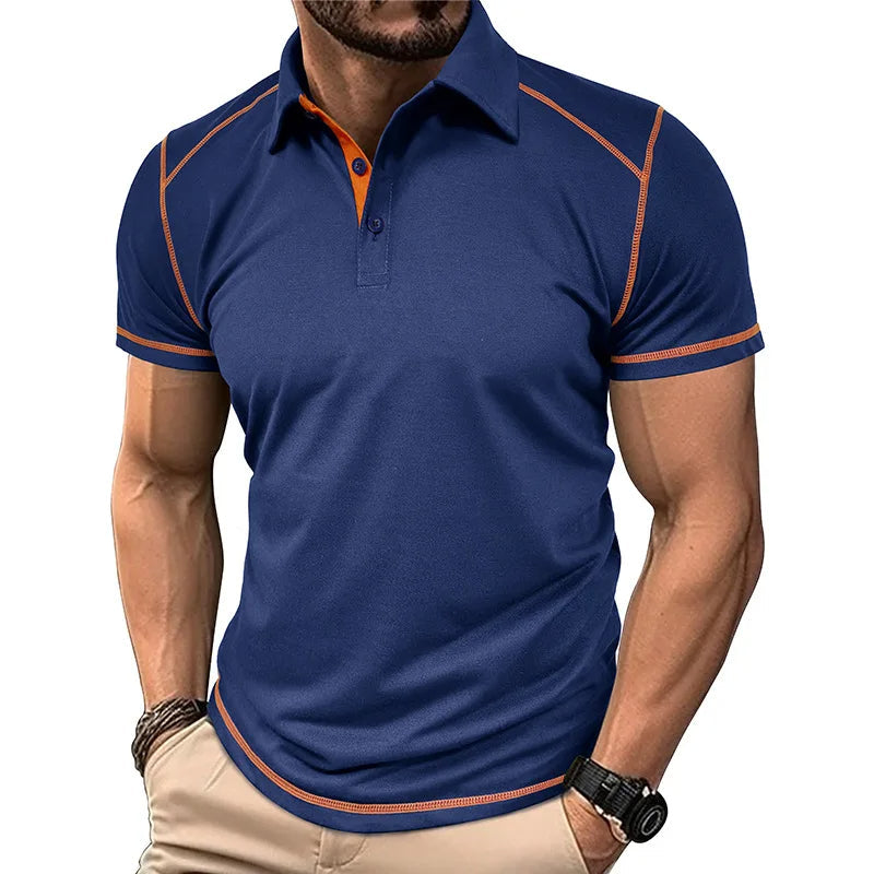 Polo de hombre con bloques de color: diseño clásico y comodidad para el día a día