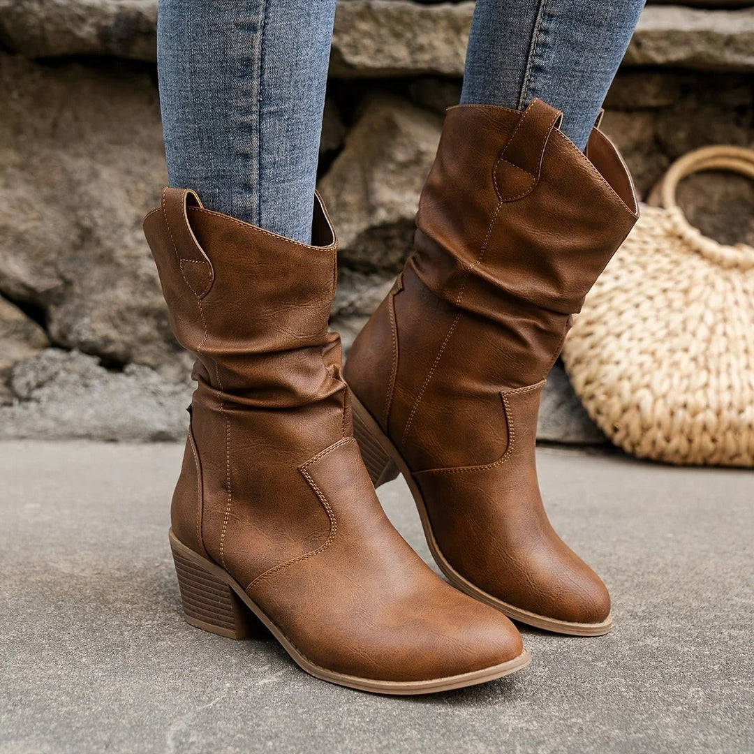 Botas vaqueras retro para mujer