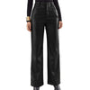 Pantalones de cuero de cintura alta para mujer de SleekEdge