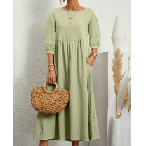 Isabelle – Vestido de Verano Elegante con Fruncidos para Mujer | Midi