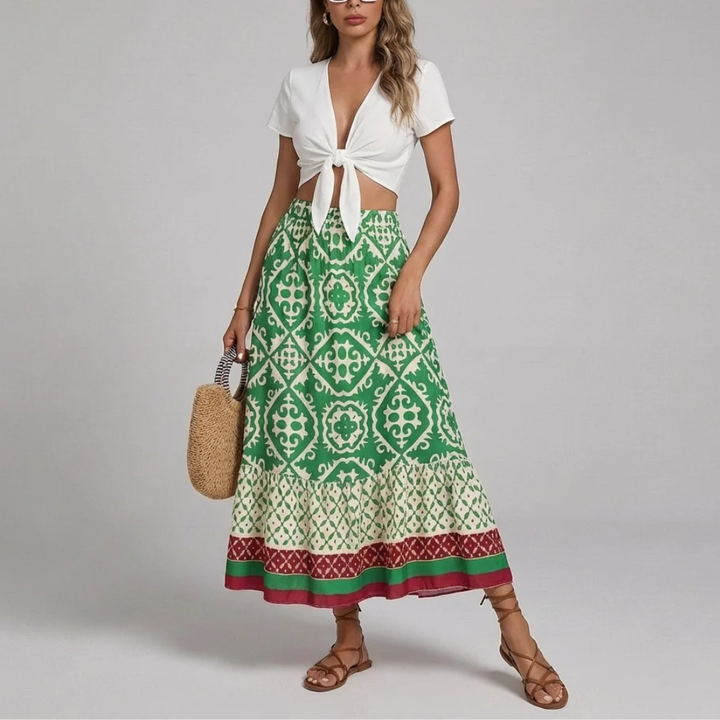 Falda Floral Larga Elegante para Mujeres