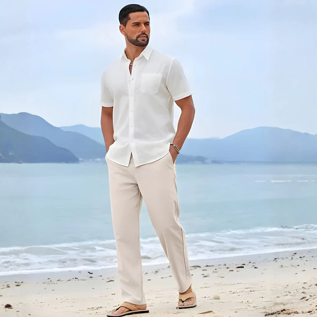 Pantalones de Algodón y Lino para Hombre