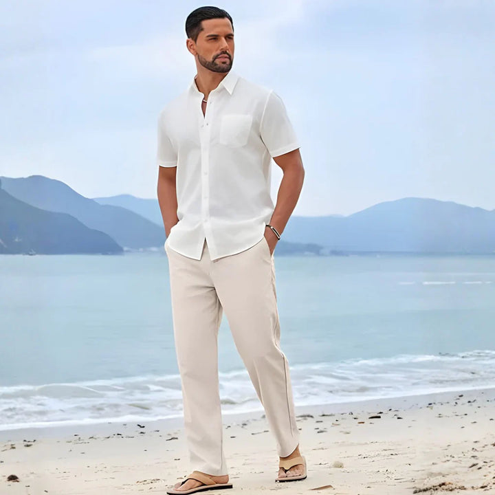 Pantalones de Algodón y Lino para Hombre