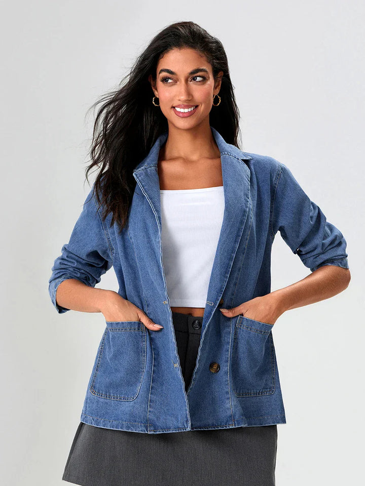 UrbanEdge – Blazer vaquero con corte clásico
