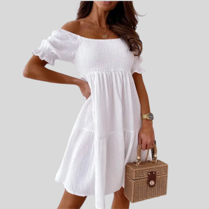 Vestido Mini Elegante de Un Hombro para Verano