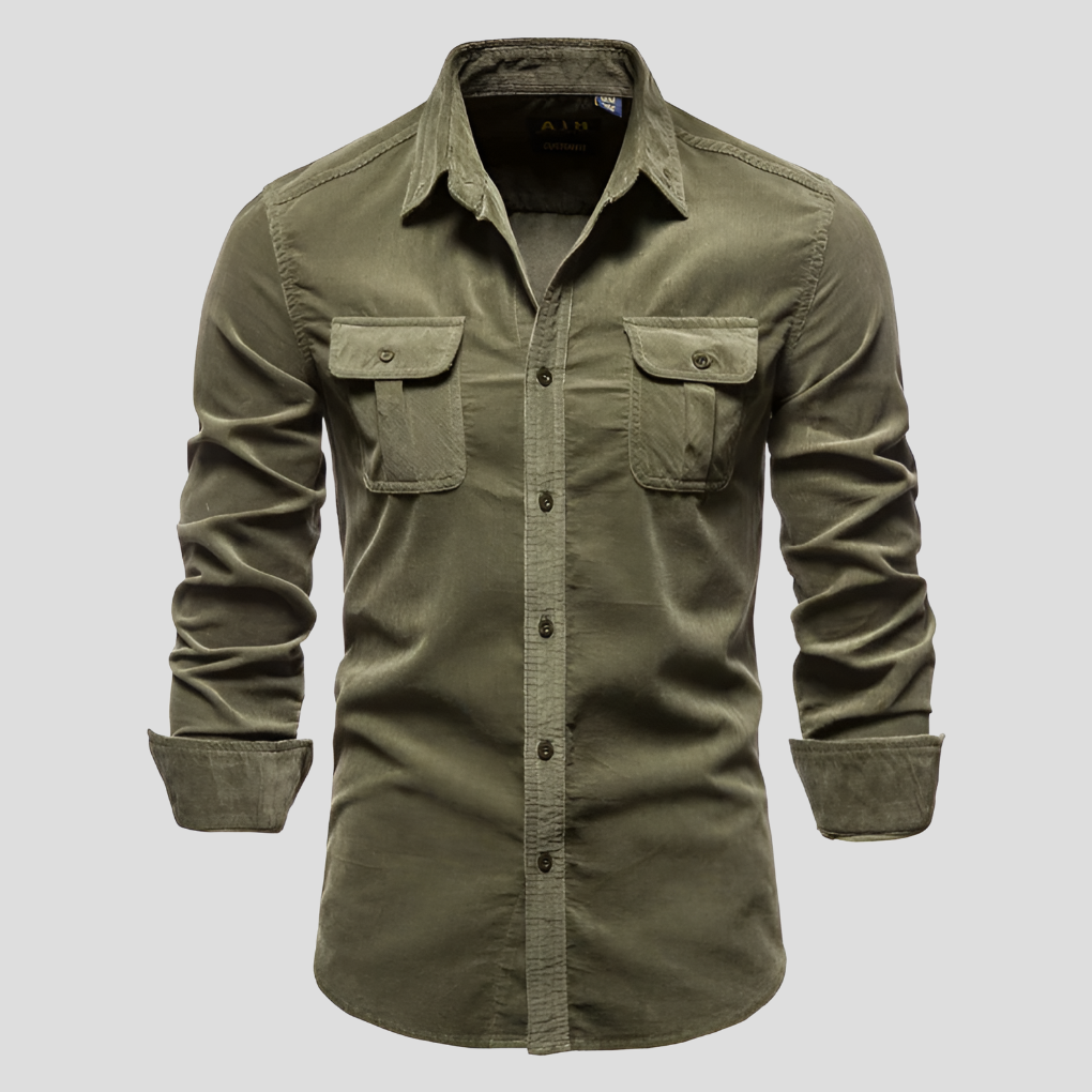 Camisas de Corduroy de Mangas Largas para Hombres