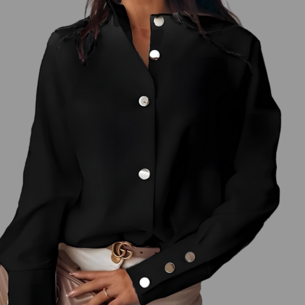 Camisa Puffer con Botones para Mujeres – Capa Casual Diaria