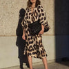 Vestido Elegante Imprimido de Leopardo