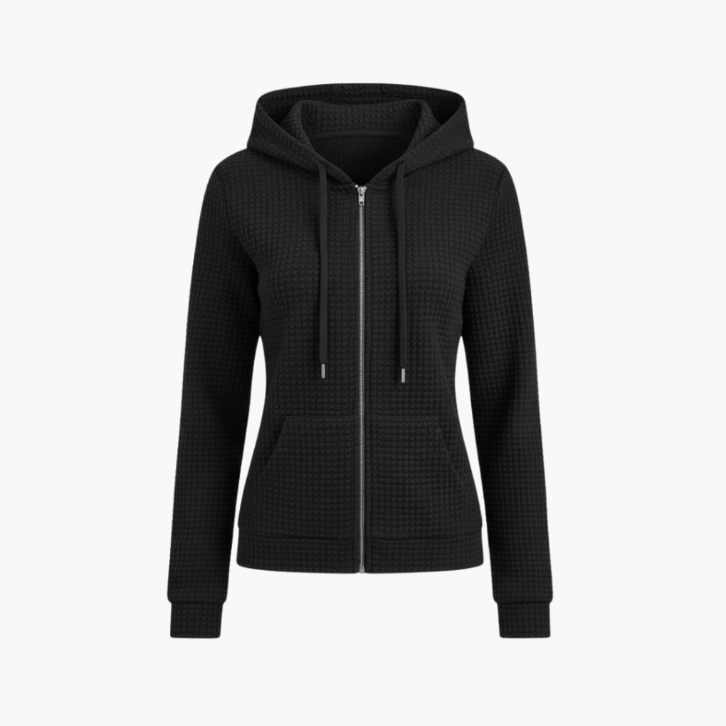 Sudadera con Cremallera para Mujeres con Capucha Ajustable