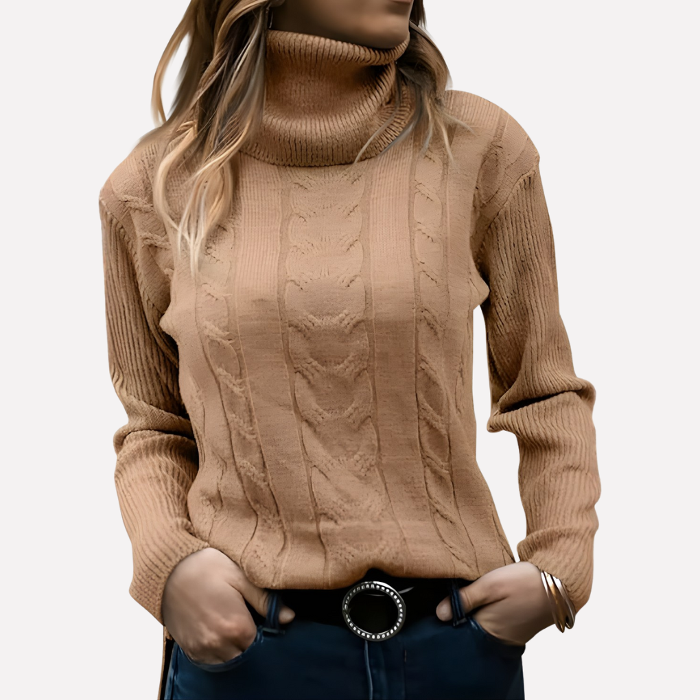 Suéter de Cuello Alto para Mujeres – Estilo Diario Relajado