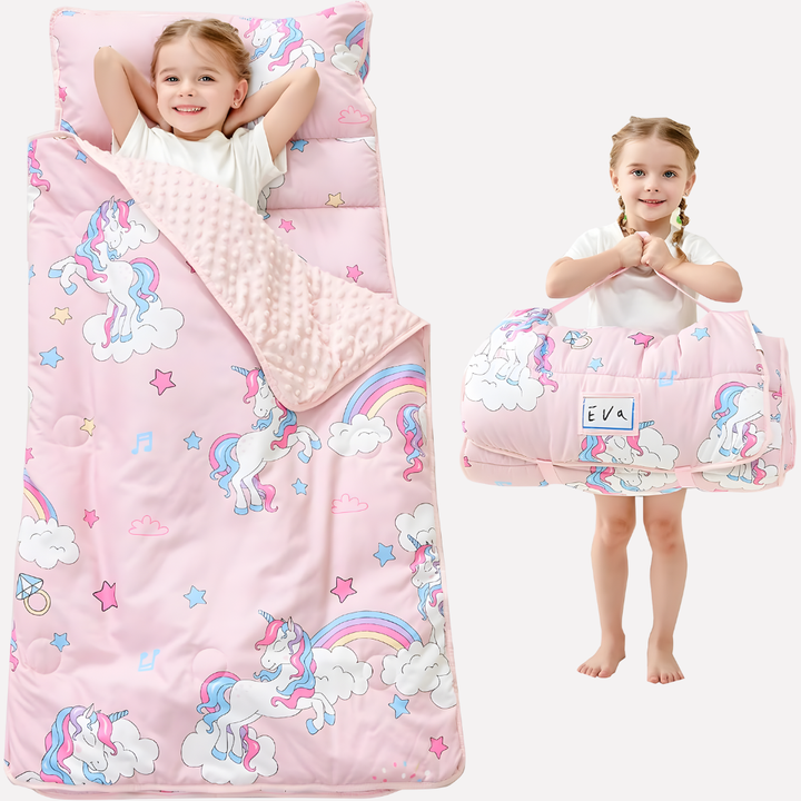 Esterilla de Siesta para Niños Pequeños con Almohada y Manta