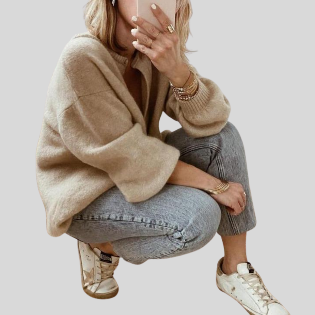Cardigan de Botón Tejido – Capa Estilosa para Looks Diarios